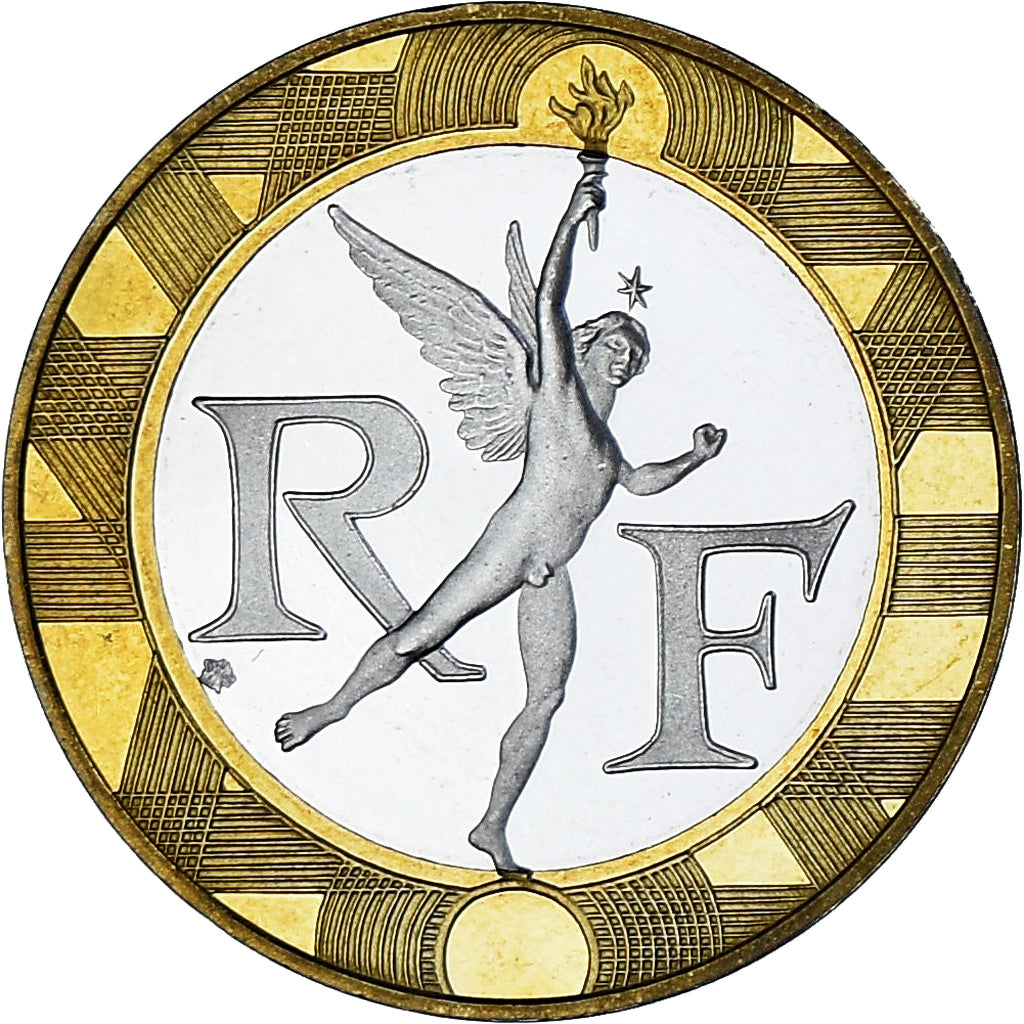 Moeda, França, Génie, 10 Francs, 2001, Monnaie de Paris, BE, MS(65-70)