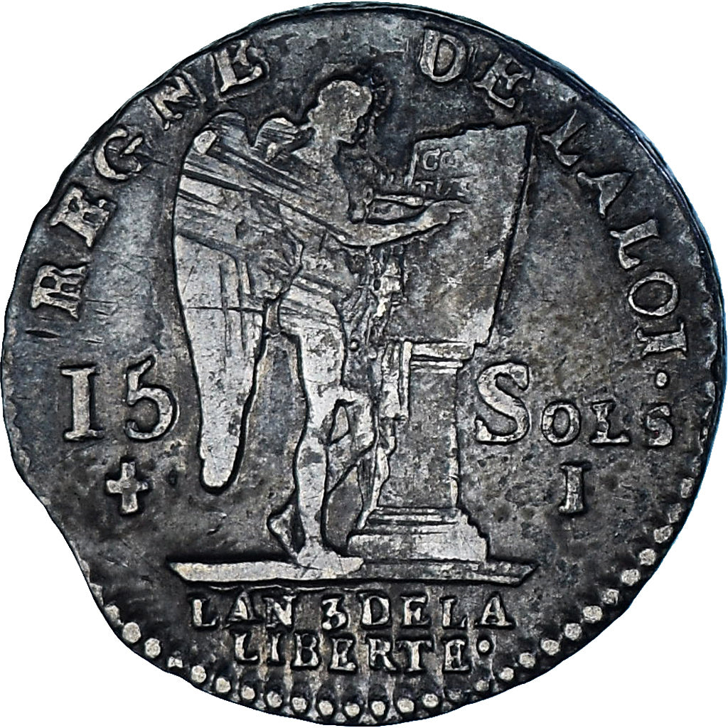 Münze, Frankreich, Louis XVI, 15 sols françois, 1791 / AN 3, Limoges, 2nd