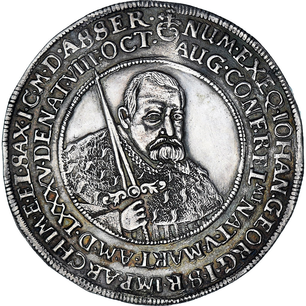 Electorate of Saxony, Johann Georg I, Thaler, 1656, Dresden, Silver, AU(50-53)