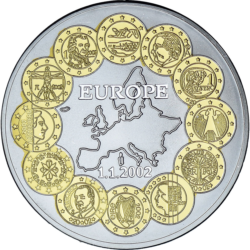 França, medalha, Monnaies européennes, 2003, Proof, MS(65-70), Cobre Revestido