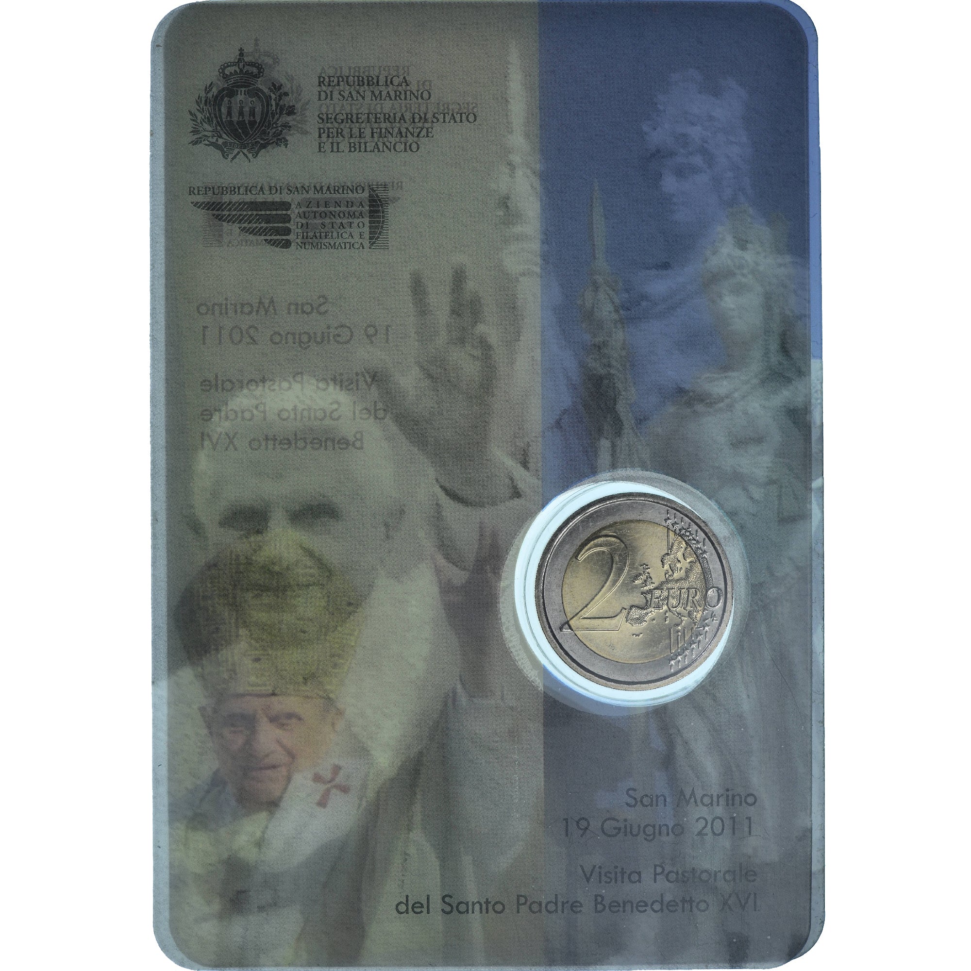 San Marino, 2 Euro, Visita Pastorale del Santo Padre Benedetto XVI, 2011, Rome