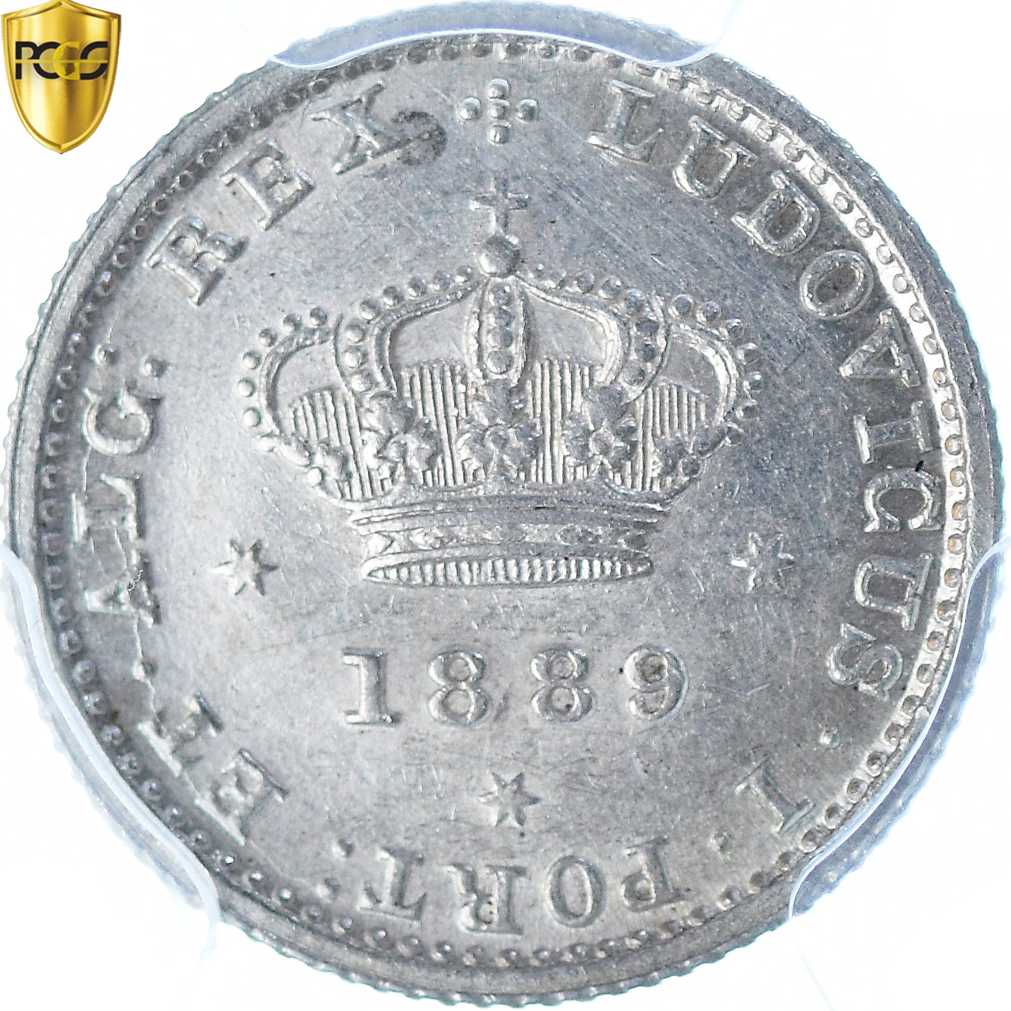 Coin, Portugal, Luiz I, 50 Reis, 1889, Lisbon, PCGS, AU55, AU(55-58), Silver