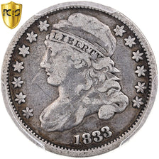 United States, Dime, Liberty Cap, 1833, Philadelphia, Silver, PCGS, F12, KM:48