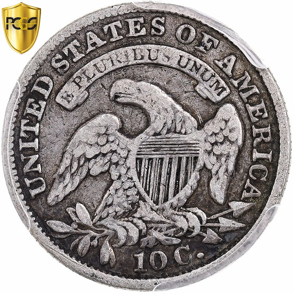 United States, Dime, Liberty Cap, 1833, Philadelphia, Silver, PCGS, F12, KM:48