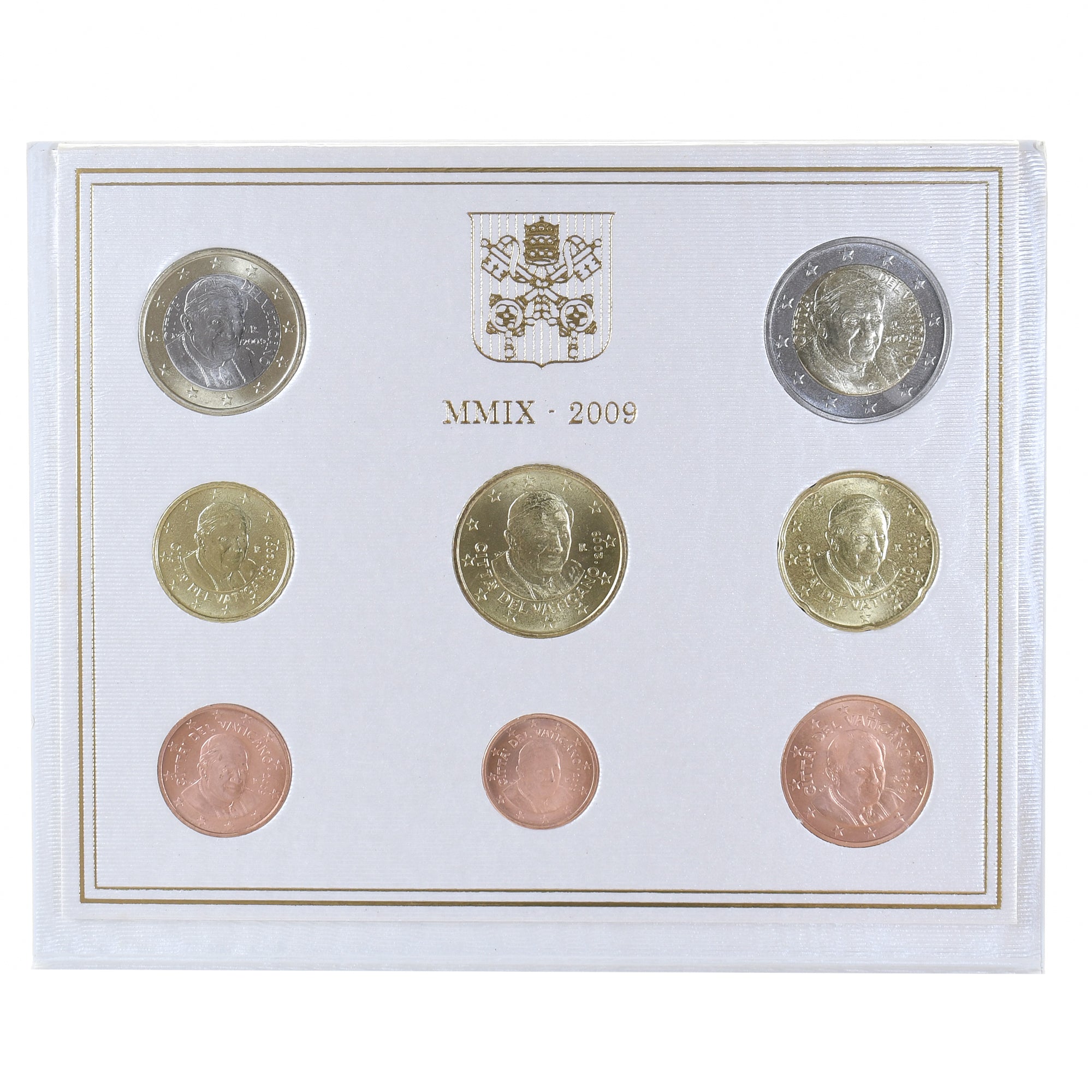 Vatican, Benoît XVI, Coffret 1c. à 2€, 2009, Rome, MS(65-70)