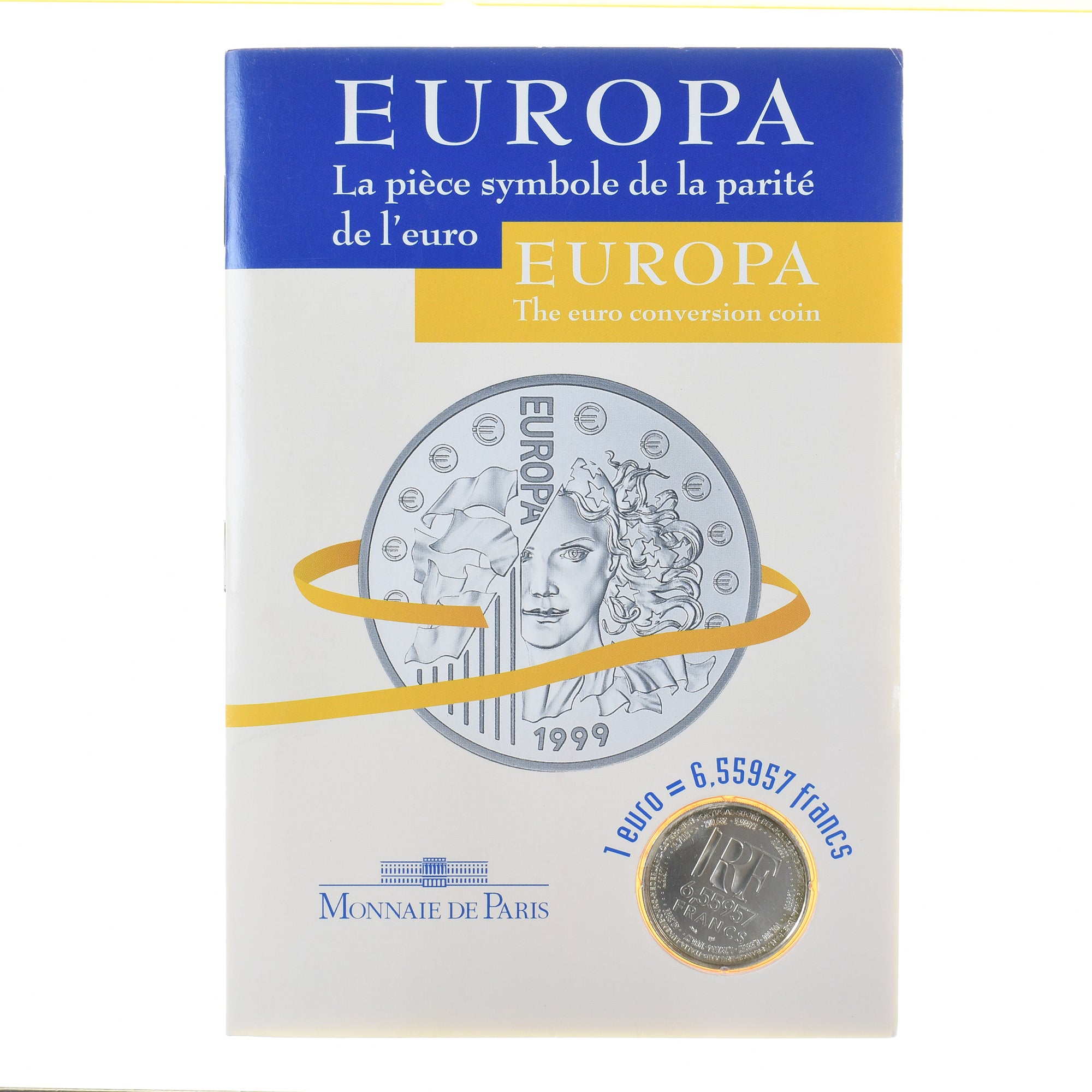França, Europa - monnaie parité, 6.55957 Francs, 1999, Monnaie de Paris, BU