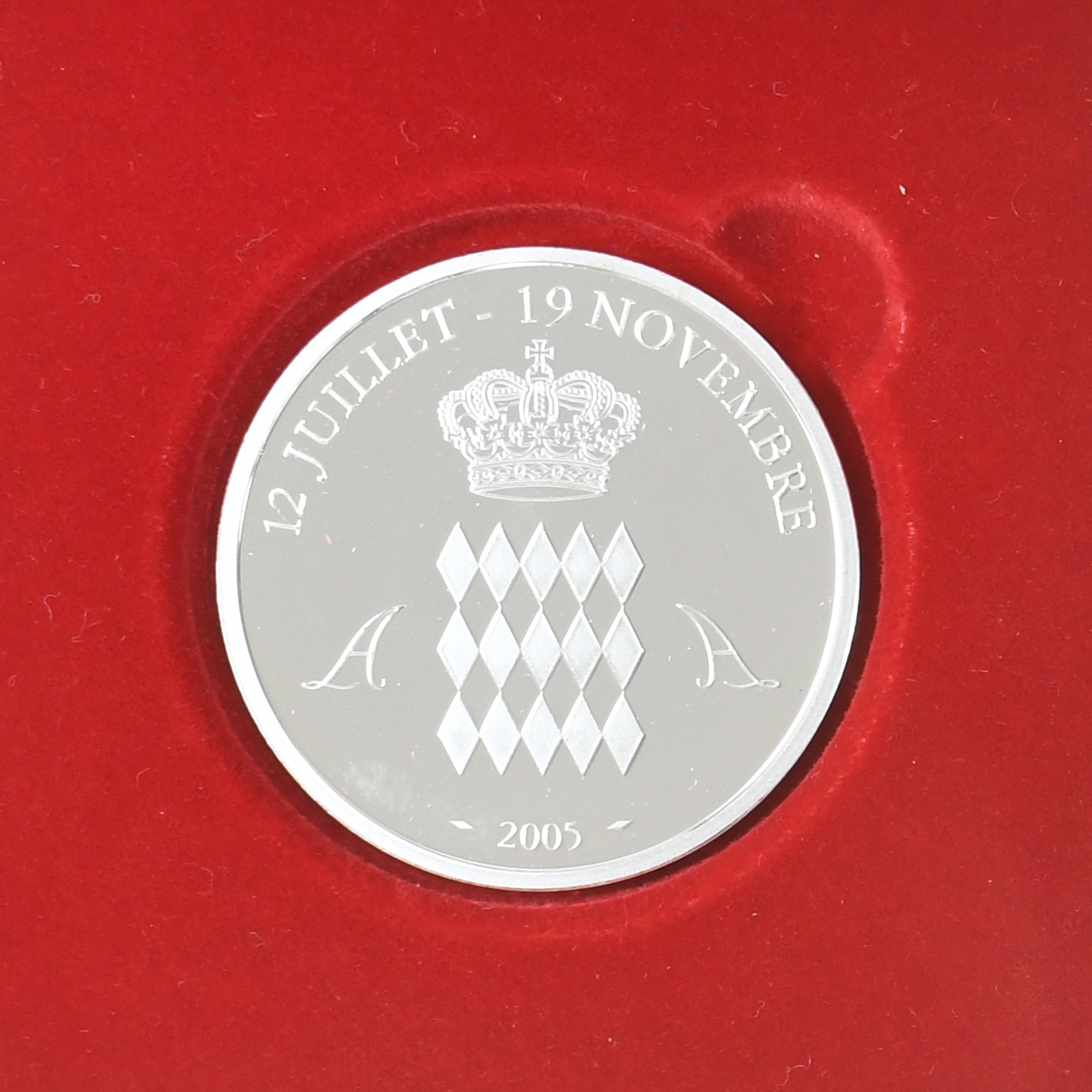 Mónaco, medalha, Prince Albert II, 2005, BE, MS(65-70), Prata