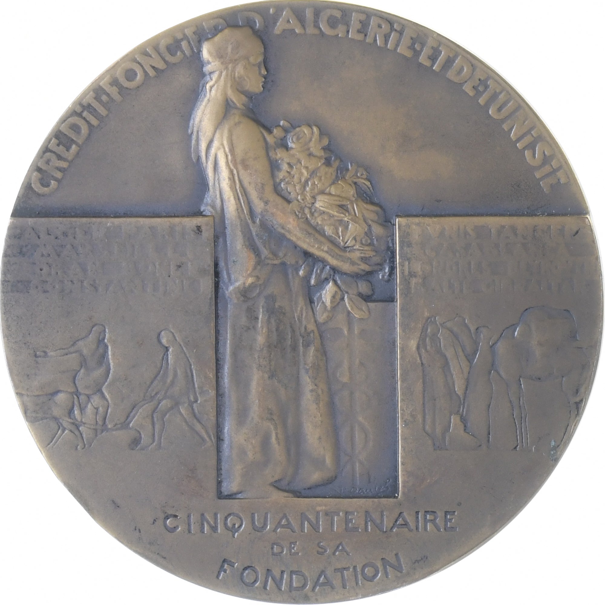 Frankrijk, Medaille, Crédit foncier d’Algérie et Tunisie, 1930, ZF, Bronzen