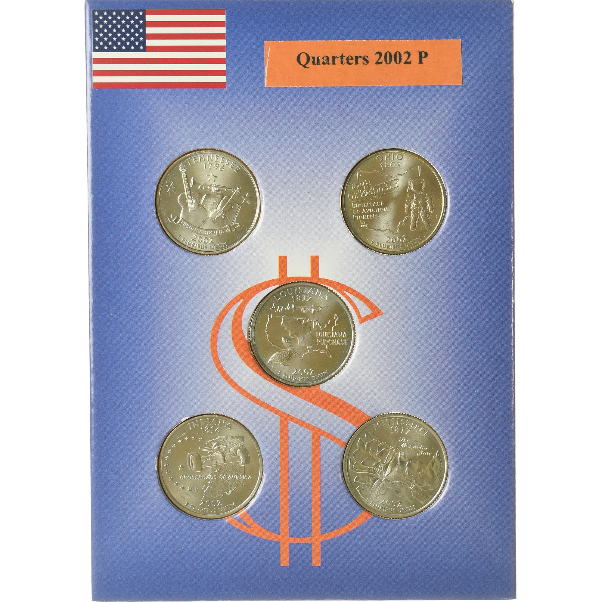 Frankreich, Quarters set, 2002, Philadelphia, UNZ, Copper-Nickel Clad Copper