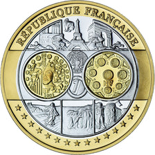 Frankreich, Medaille, Première frappe "France", BE, STGL, Gold plated silver