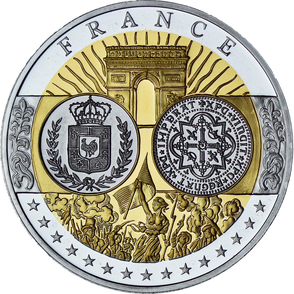 France, Medal, L'Arc de Triomphe, BE, MS(65-70), Gold plated silver
