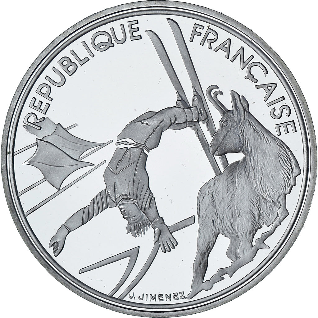 France, Albertville - Ski acrobatique, 100 Francs, 1990, Monnaie de Paris, BE