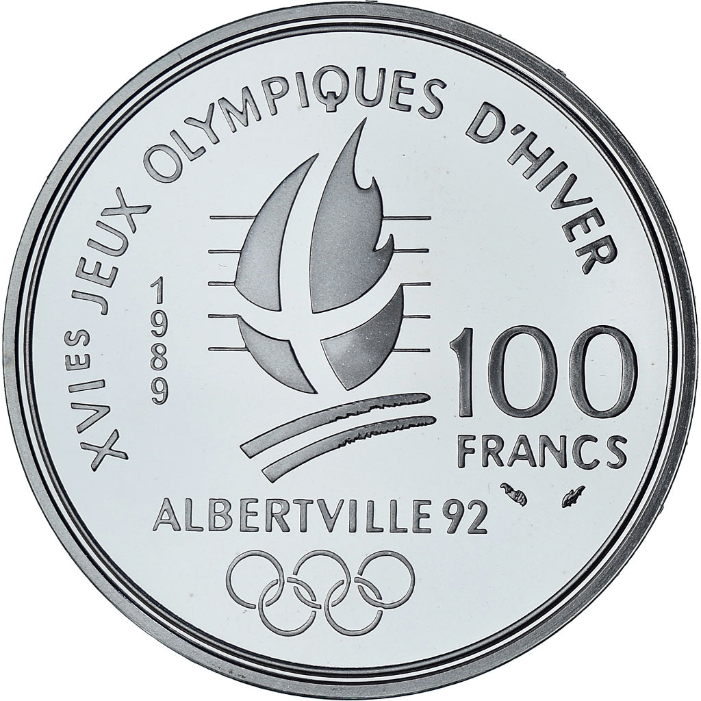 France, Albertville - Patinage artistique, 100 Francs, 1989, Monnaie de Paris BE