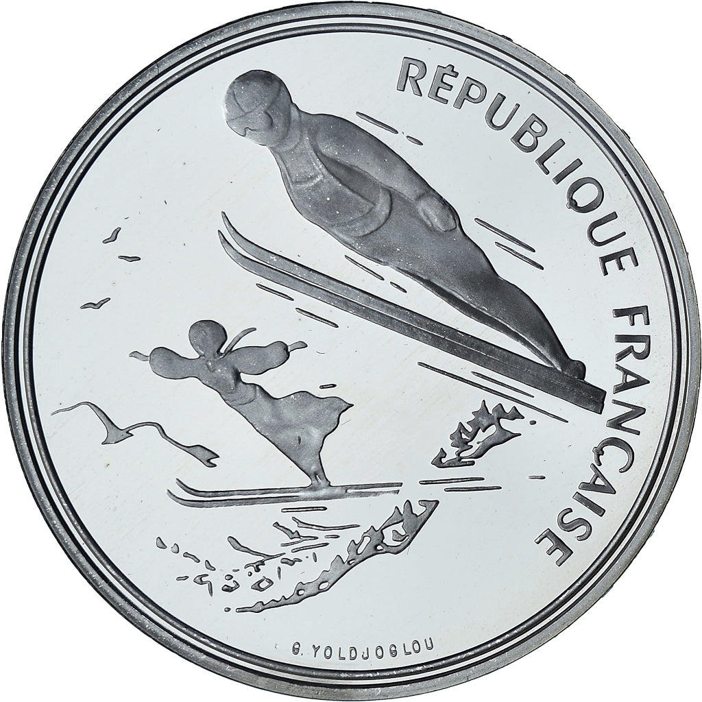 France, Albertville - Saut à ski, 100 Francs, 1991, Monnaie de Paris, BE
