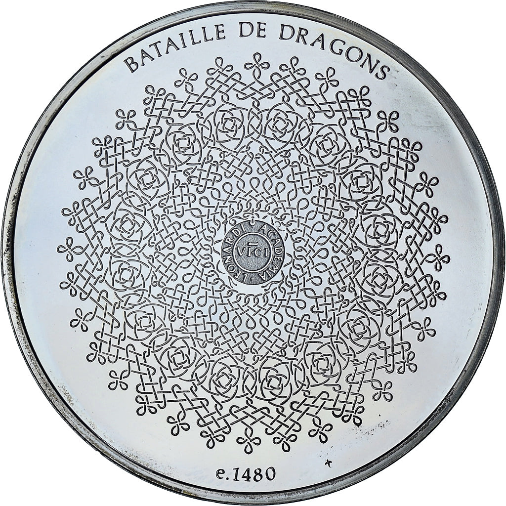 France, Medal, Léonard de Vinci, bataille de dragons, Proof, MS(63), Silver