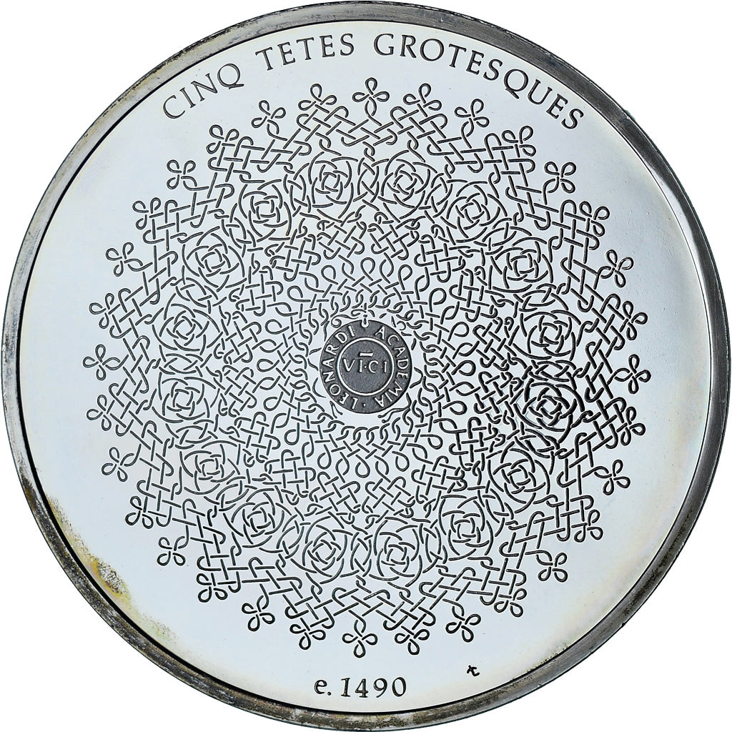 France, Medal, Léonard de Vinci, cinq têtes grotesques, Proof, MS(63), Silver