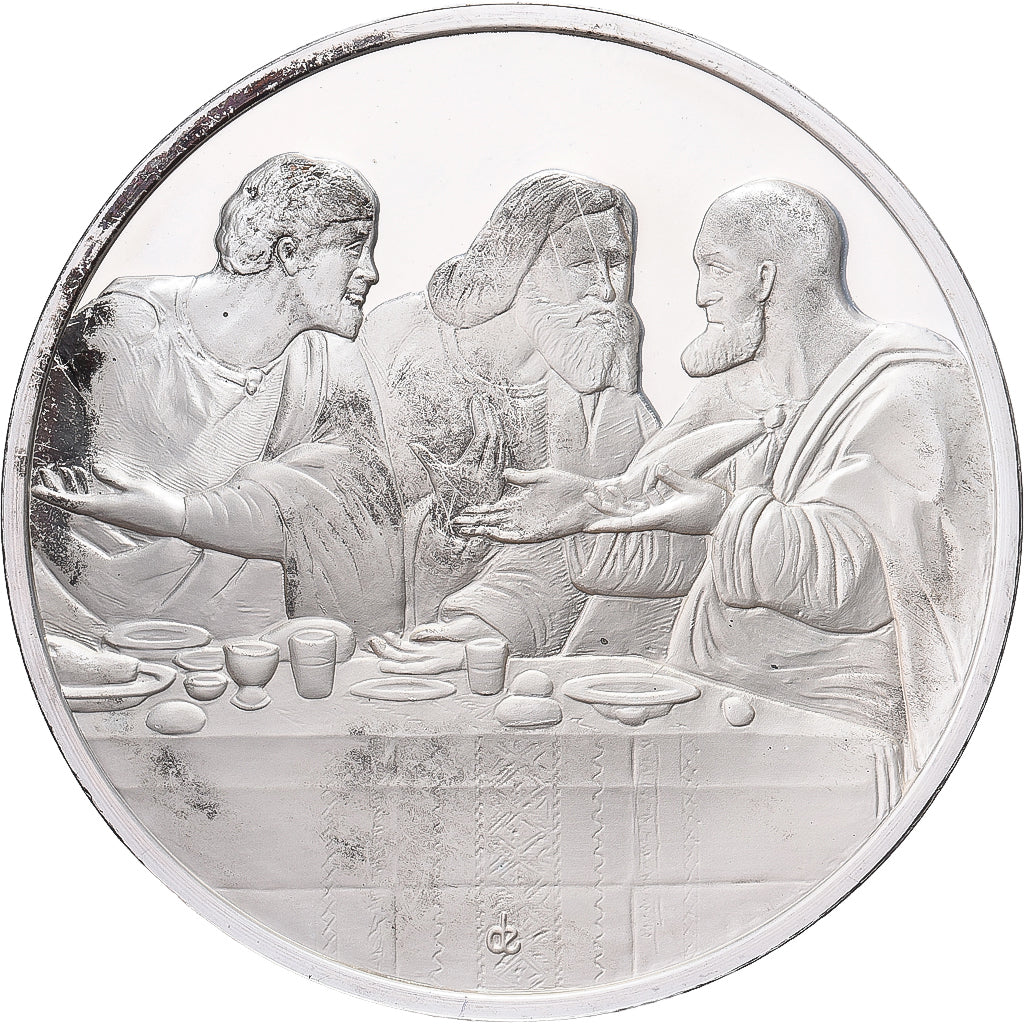 France, Medal, Léonard de Vinci, détail de la Cène, Proof, MS(63), Silver