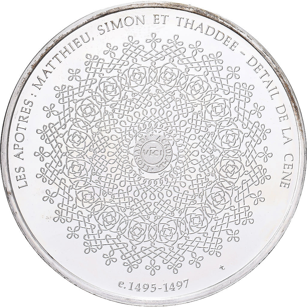 France, Medal, Léonard de Vinci, détail de la Cène, Proof, MS(63), Silver