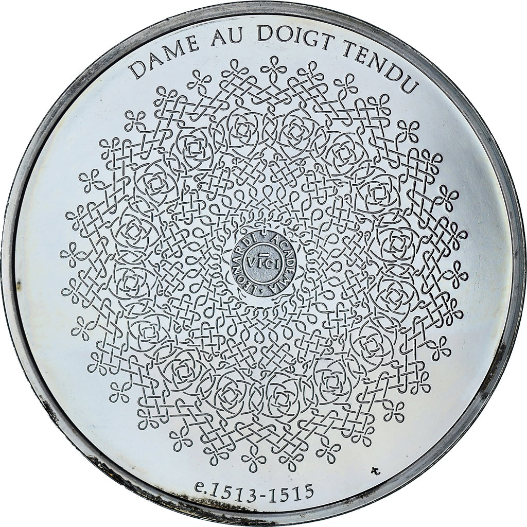 France, Medal, Léonard de Vinci, dame au doigt tendu, Proof, MS(63), Silver