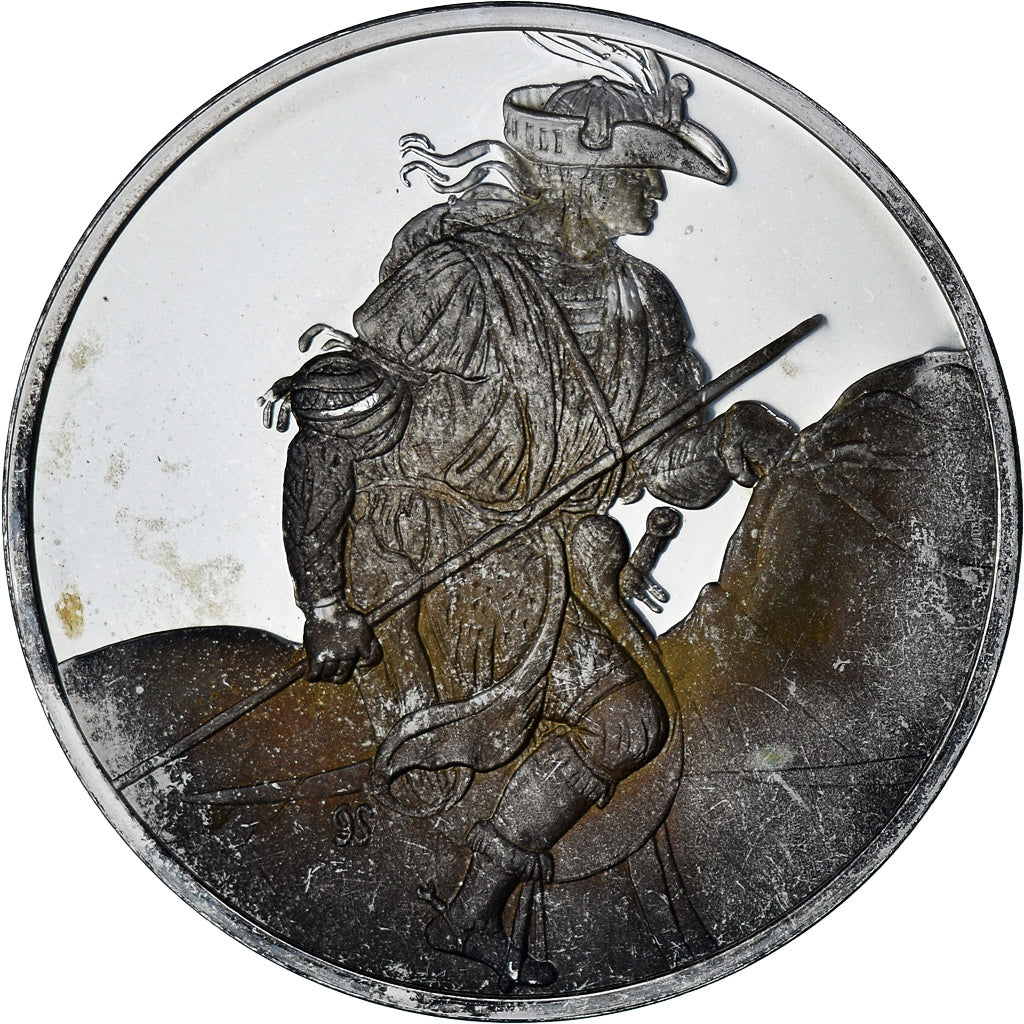 France, Medal, Léonard de Vinci, adolescent à cheval, Proof, MS(60-62), Silver