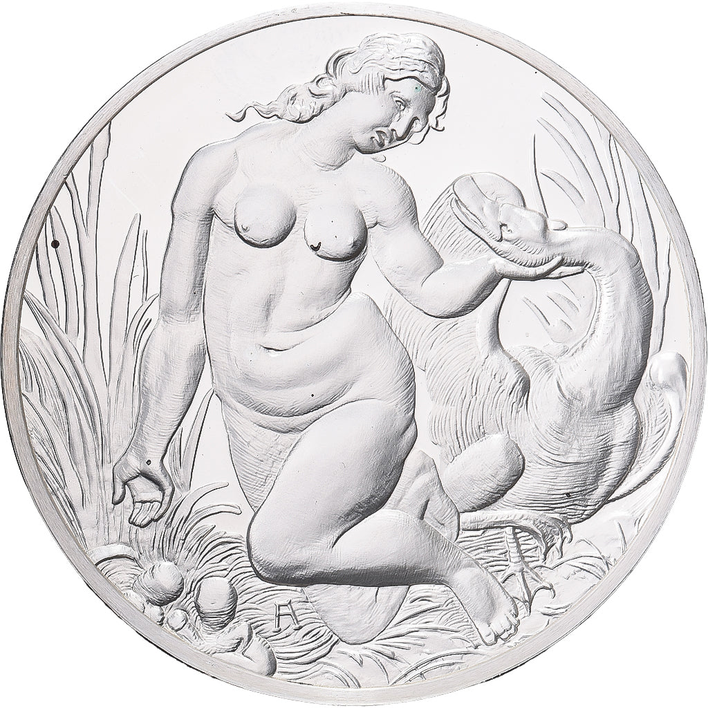 France, Medal, Léonard de Vinci, Léda et le cygne, Proof, MS(64), Silver