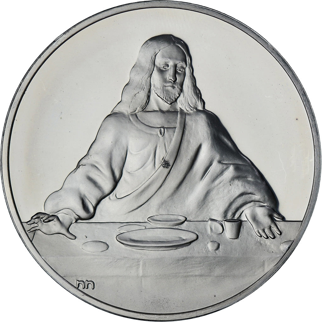 France, Médaille, Léonard de Vinci, le Christ, détail de la Cène, Proof, Argent