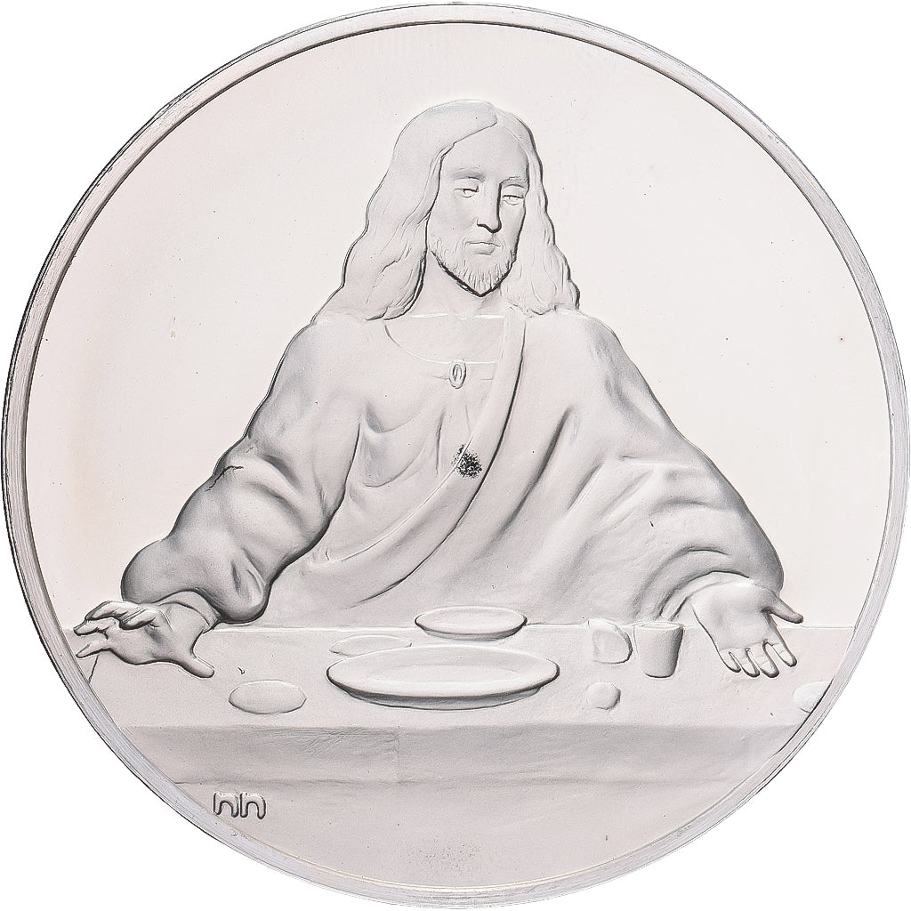 France, Médaille, Léonard de Vinci, le Christ, détail de la Cène, Proof, Argent