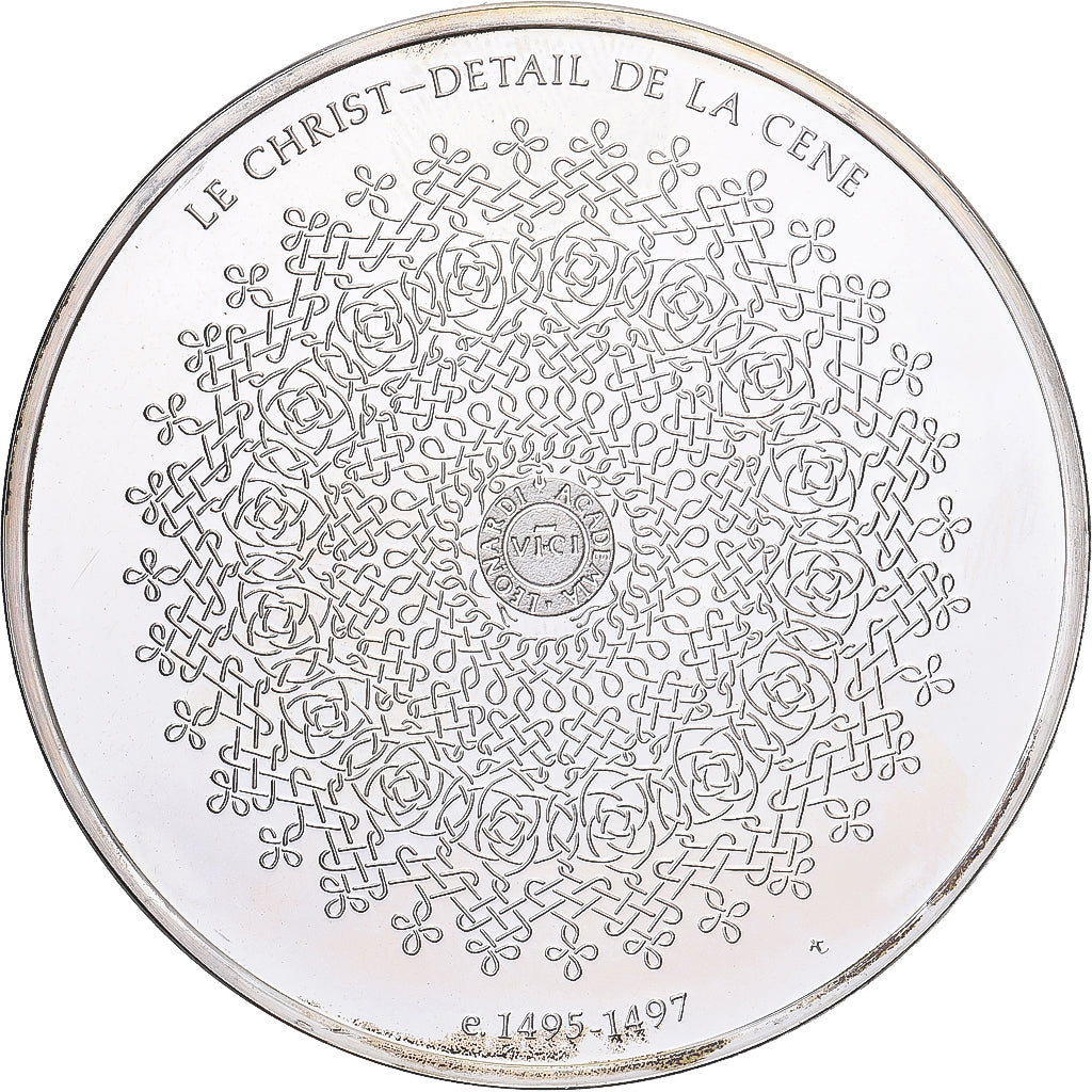 France, Médaille, Léonard de Vinci, le Christ, détail de la Cène, Proof, Argent