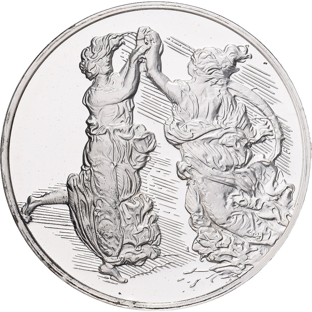 France, Medal, Léonard de Vinci, jeunes filles dansant, Proof, MS(64), Silver