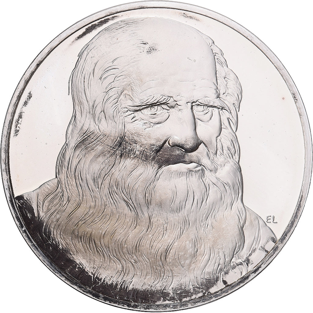 France, Medal, Léonard de Vinci, autoportrait, Proof, MS(63), Silver