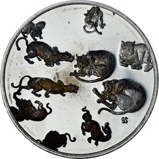 France, Medal, Léonard de Vinci, étude et positions de chats, Proof, MS(63)