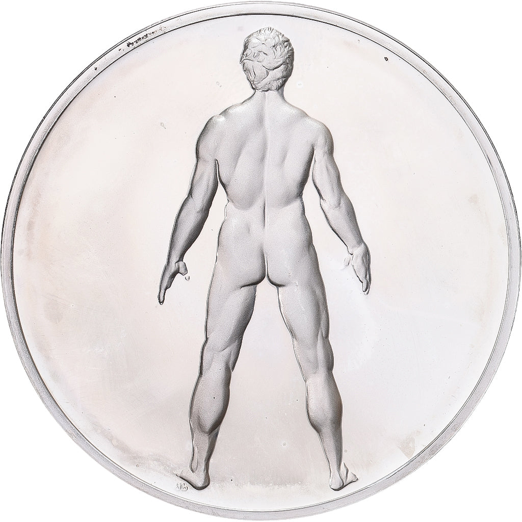 France, Medal, Léonard de Vinci, homme nu, Proof, MS(64), Silver