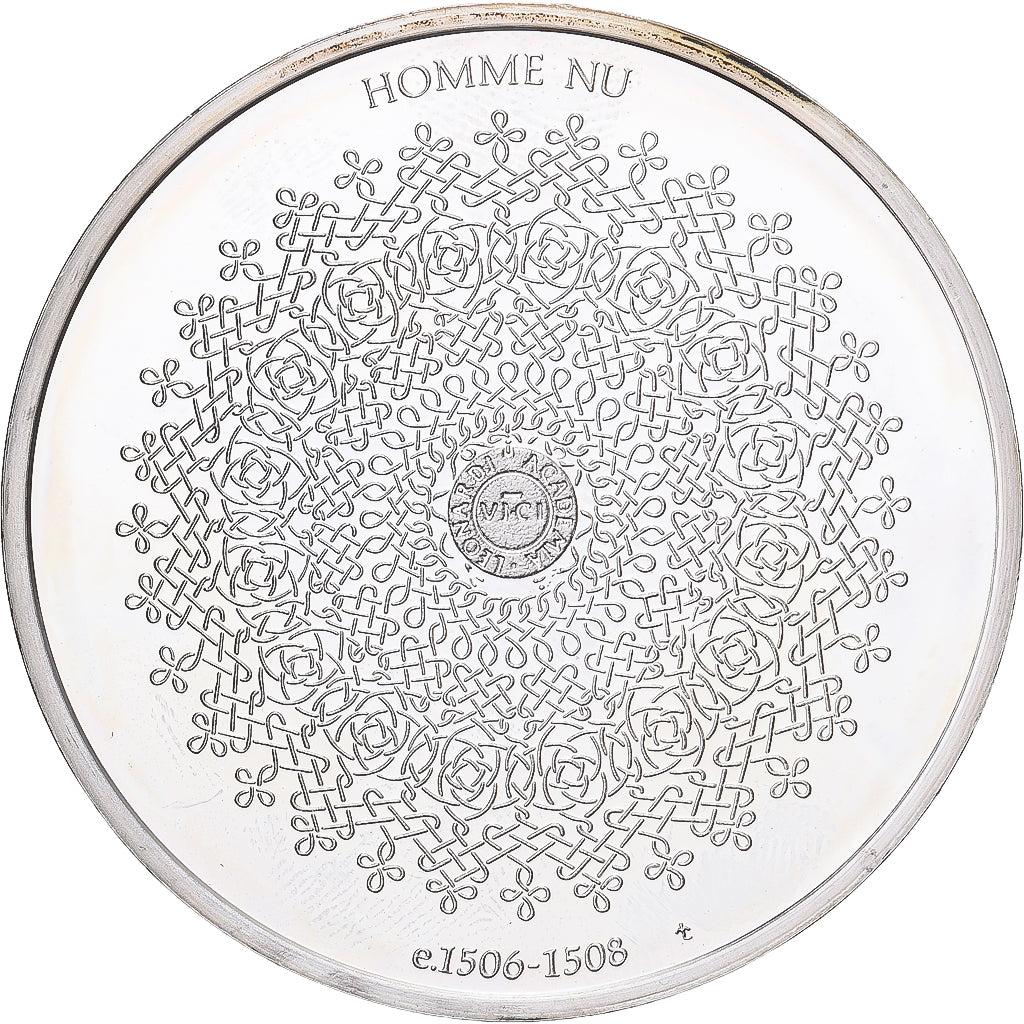 France, Medal, Léonard de Vinci, homme nu, Proof, MS(64), Silver