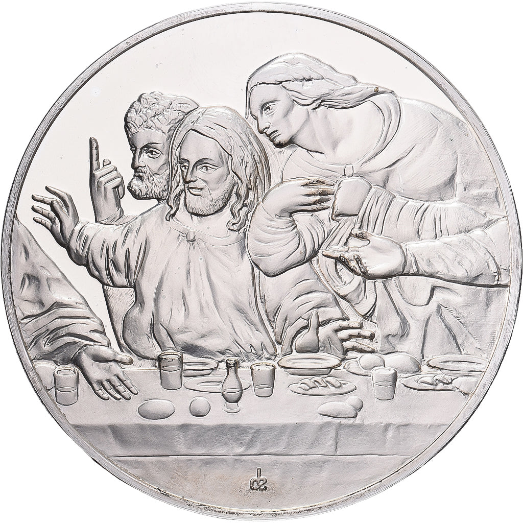 France, Medal, Léonard de Vinci, détail de la Cène, Proof, MS(64), Silver