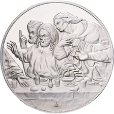 France, Medal, Léonard de Vinci, détail de la Cène, Proof, MS(64), Silver