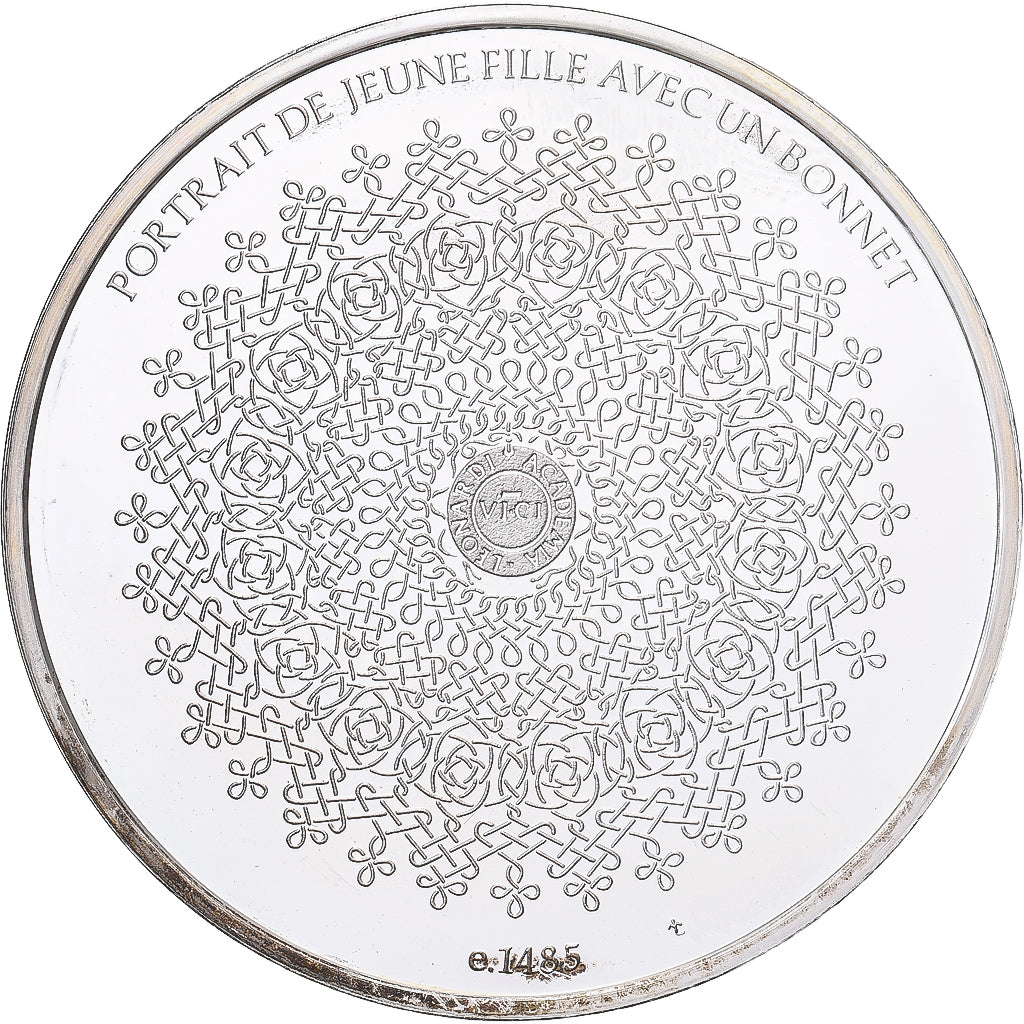 France, Médaille, Léonard de Vinci, jeune fille avec un bonnet, Proof, SPL+