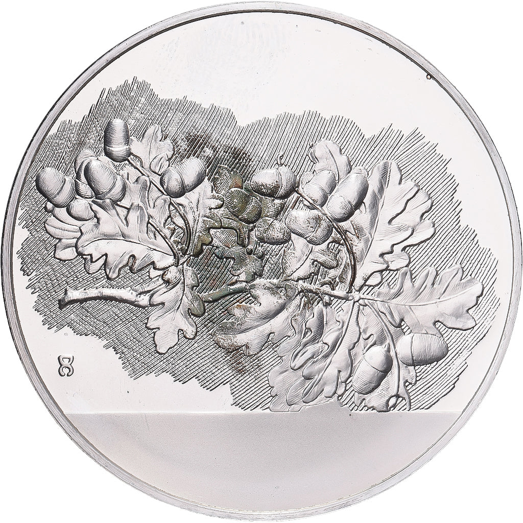 France, Medal, Léonard de Vinci, feuilles de chêne, Proof, MS(64), Silver