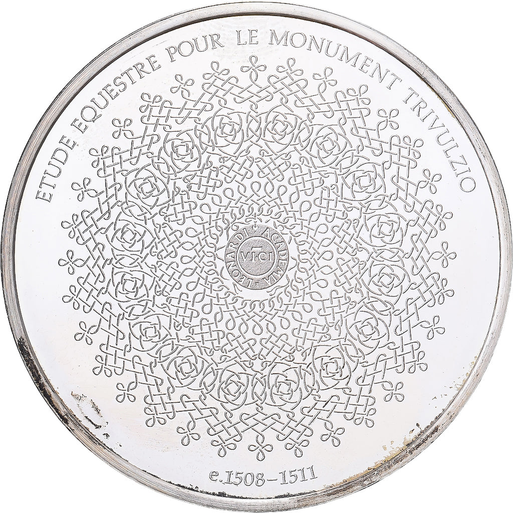 France, Medal, Léonard de Vinci, étude équestre, Proof, MS(64), Silver