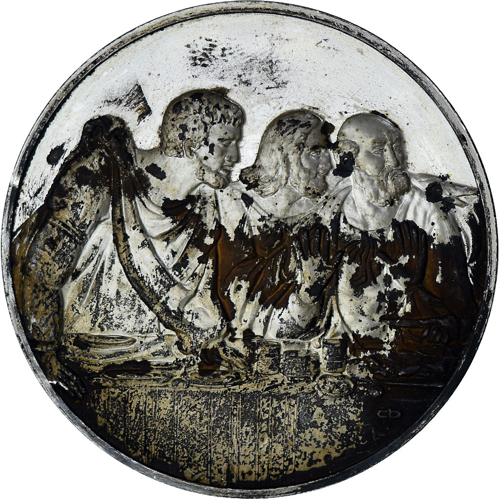 France, Medal, Léonard de Vinci, détail de la Cène, Proof, AU(55-58), Silver