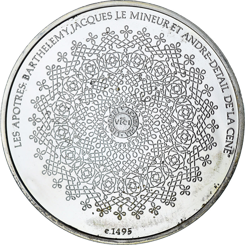 France, Medal, Léonard de Vinci, détail de la Cène, Proof, AU(55-58), Silver