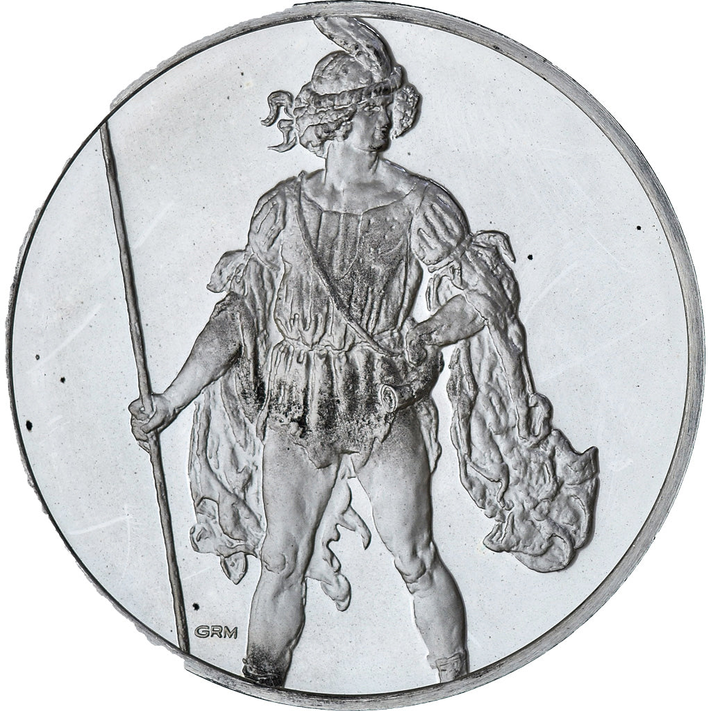 France, Medal, Léonard de Vinci, jeune homme avec une lance, Proof, MS(60-62)