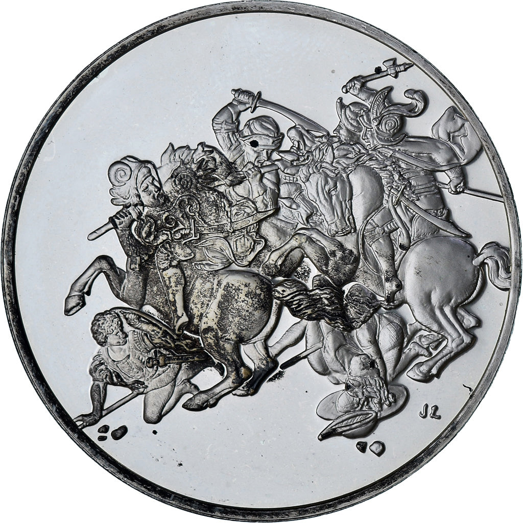 France, Medal, Léonard de Vinci, combat pour l'étendard, Proof, MS(63), Silver