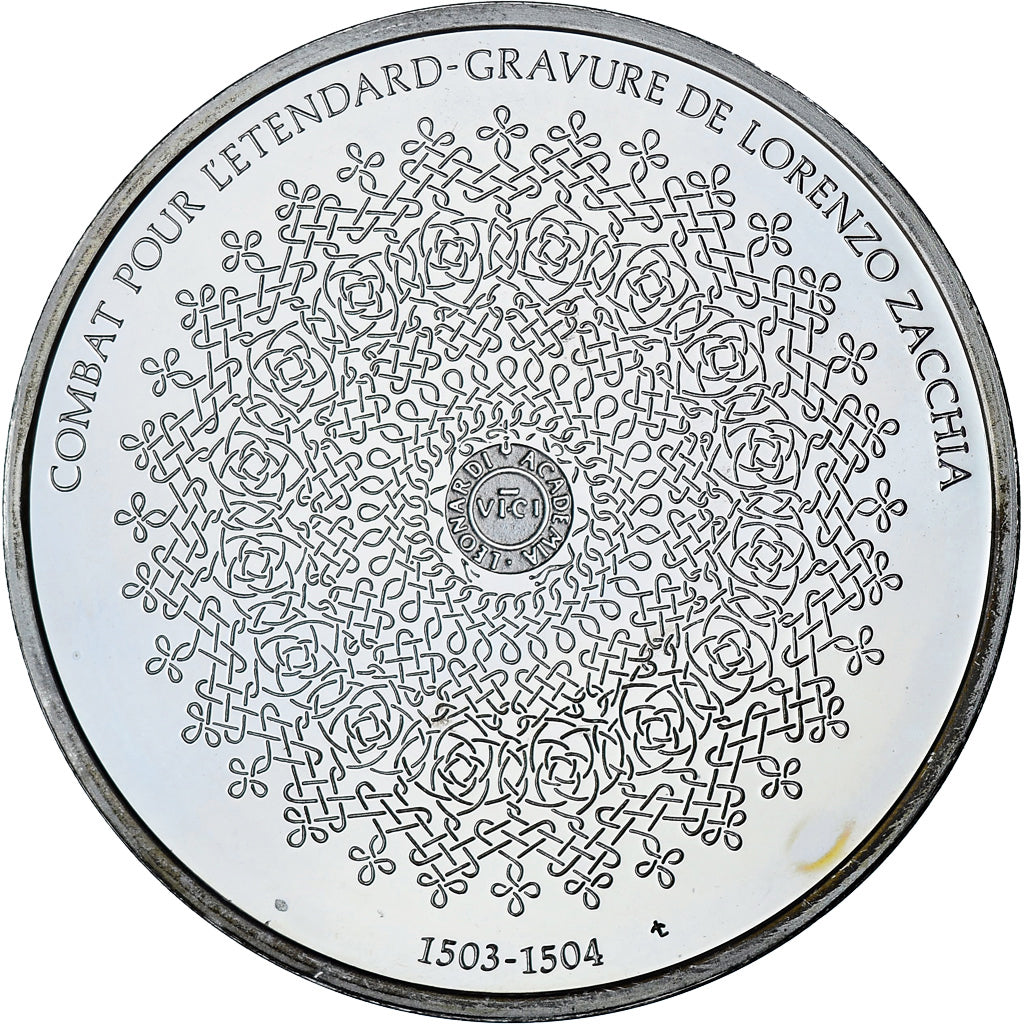 France, Medal, Léonard de Vinci, combat pour l'étendard, Proof, MS(63), Silver