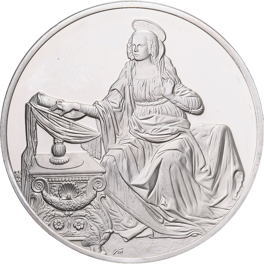 France, Medal, Léonard de Vinci, détail de l'Annonciation, Proof, MS(64)