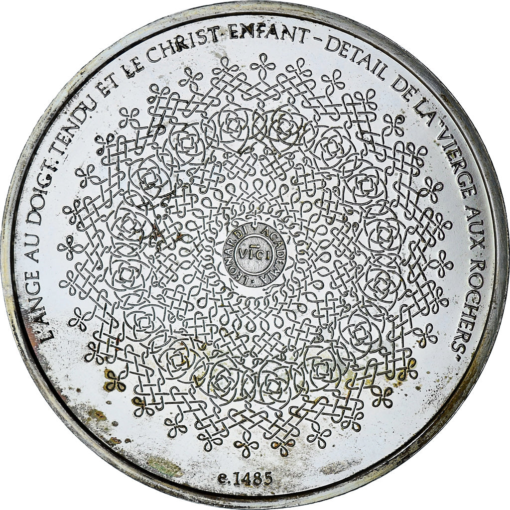 France, Medal, Léonard de Vinci, détail de la Vierge aux rochers, Proof