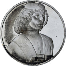 France, Médaille, Léonard de Vinci, portrait d'un musicien, Proof, SPL, Argent