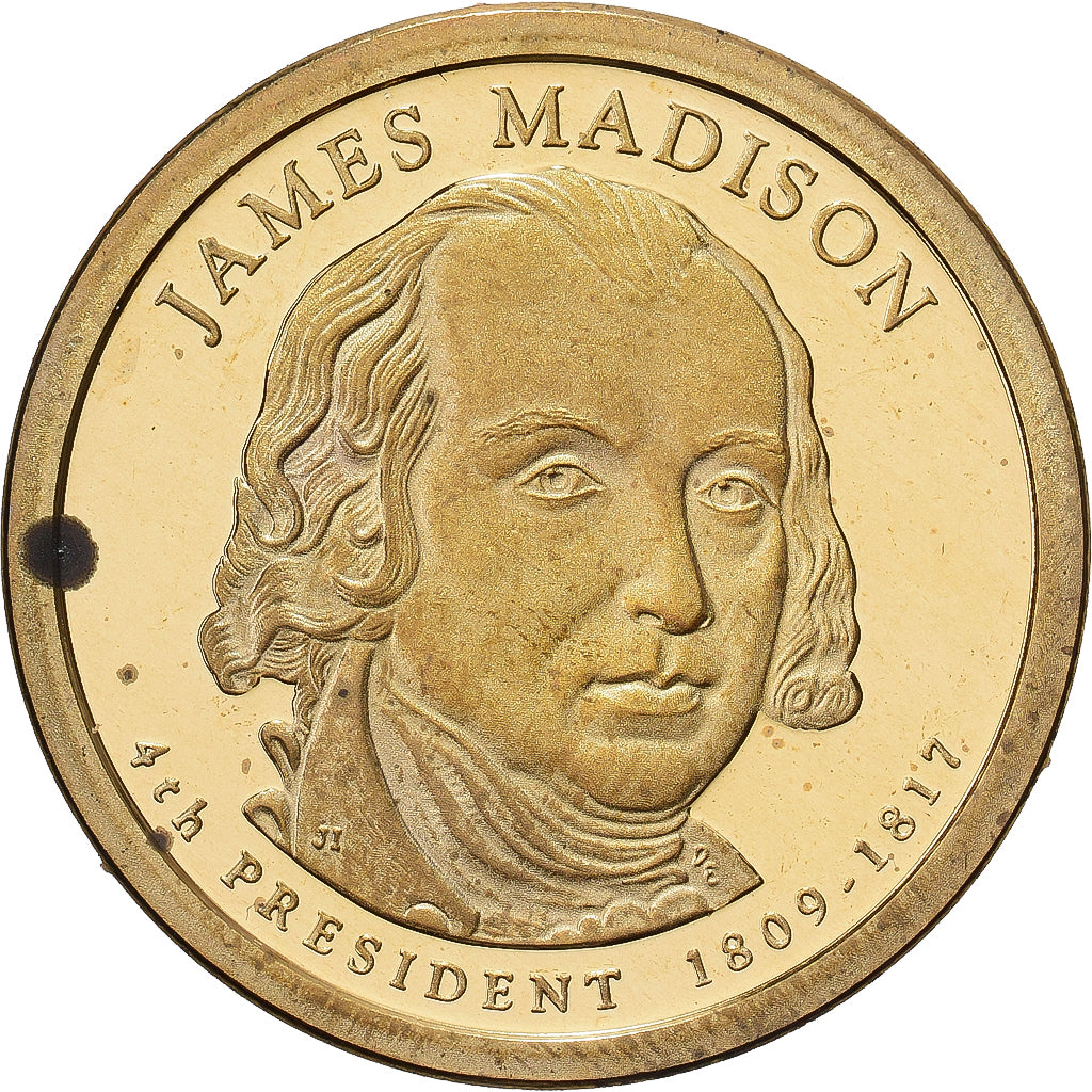 Estados Unidos, James Madison, Dollar, 2007, San Francisco, Proof, SC+, Cobre -