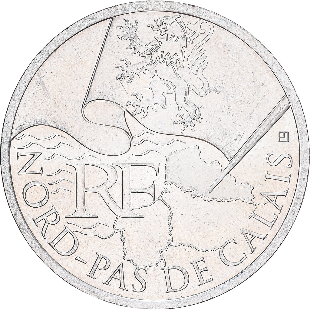 França, 10 Euro, Nord-Pas-de-Calais, 2010, Monnaie de Paris, AU(55-58), Prata