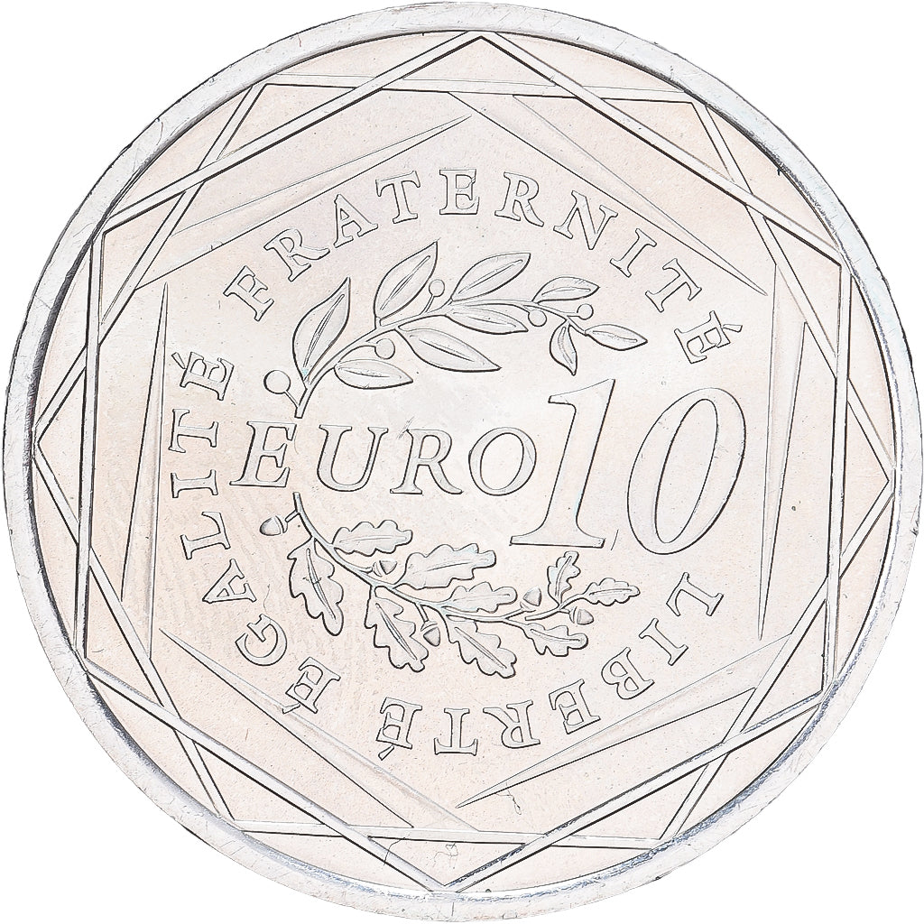 France, Semeuse, 10 Euro, 2009, Monnaie de Paris, MS(60-62), Silver