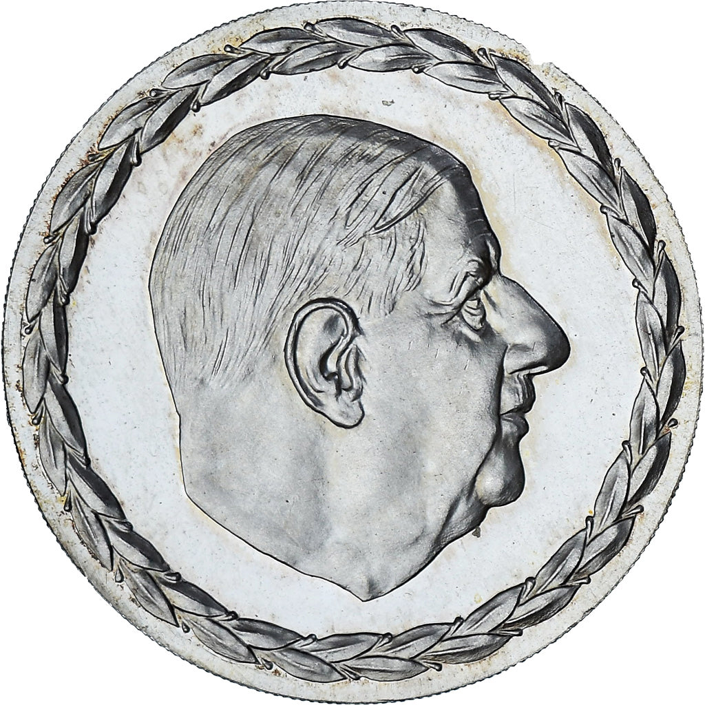 Francja, medal, Charles De Gaulle, 1970, BE, AU(55-58), Srebro